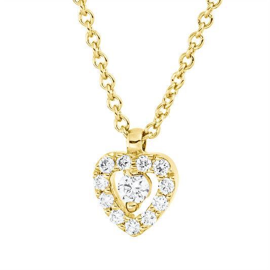 Collier 18 kt GG, mit Öse, 12 Brill. 0,07 ct, TW-si