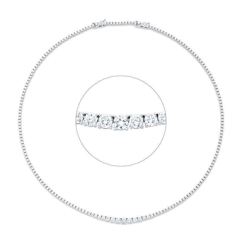 Collier 18k WG, 2 Brill. 0,13ct, TW-si, 6 Brill. 0,66ct, TW-si, 3 Brill. 0,56ct, TW-si, 182 Brill. 3,91ct, TW-si