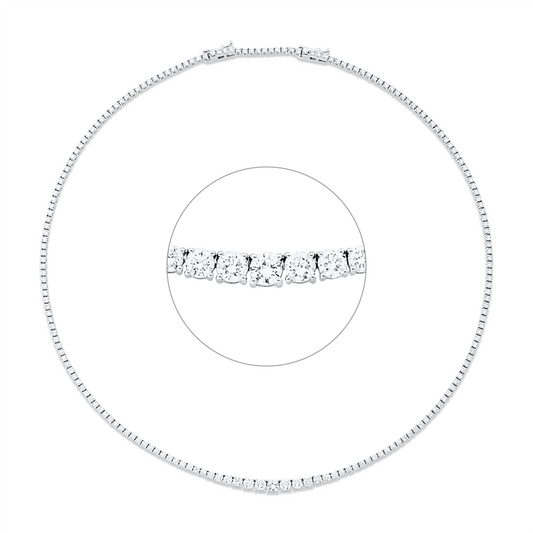 Collier 18k WG, 2 Brill. 0,13ct, TW-si, 6 Brill. 0,66ct, TW-si, 3 Brill. 0,56ct, TW-si, 182 Brill. 3,91ct, TW-si