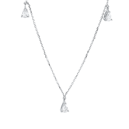Collier 18 kt WG, 5 Tropfen 0,81 ct, F-si