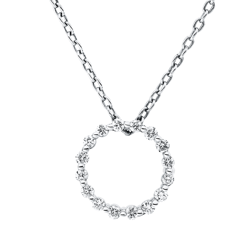 Collier 18 kt WG, 16 Brill. 0,17 ct, F/TW-si