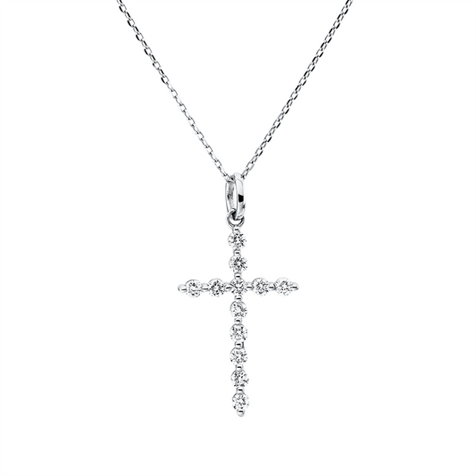 Collier 18 kt WG, mit Öse, 12 Brill. 0,32 ct, TW-si