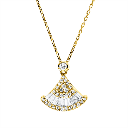 Collier 18 kt GG, 29 Brill. 0,11 ct, TW-si, 9 Trap. 0,18 ct, TW-si