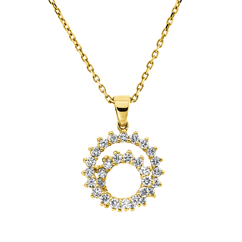Collier 18 kt GG, mit Öse, 33 Brill. 0,47 ct, F/TW-si