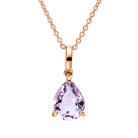 Collier 18 kt RG, mit ZÖ 42 cm, 1 Amethyst 1,45 ct pink