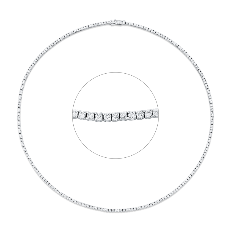 Collier 18 kt WG, 220 Brill. 4,10 ct, F-si