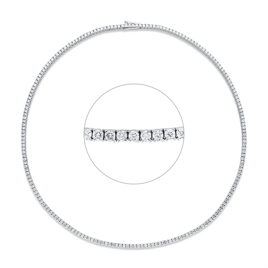 Collier 18 kt WG, 200 Brill. 5,86 ct, F-si