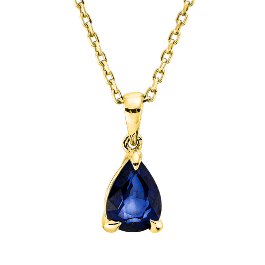 Collier 18 kt GG, mit Öse, 1 Saphir 0,71 ct blau