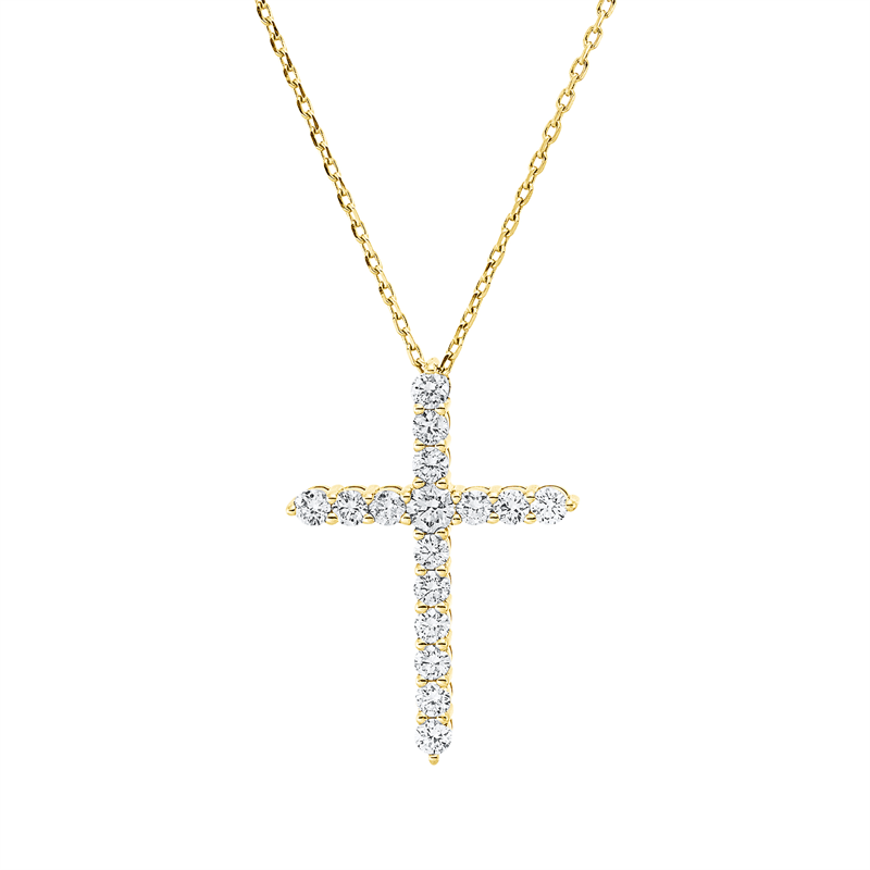 Collier 18 kt GG, 1 Brill. 0,10 ct, F-si, 15 Brill. 0,62 ct, F-si