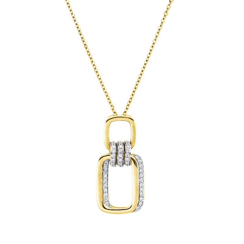 Collier 18 kt GG+WG, mit ZÖ 40 cm + 42,5 cm, 43 Brill. 0,24 ct, W-pi