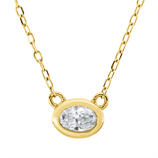 Collier 18 kt GG, mit ZÖ 40 cm + 42,5 cm, 1 Oval 0,17 ct, TW-si