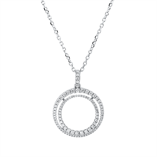 Collier 18 kt WG, mit ZÖ 40 cm + 42,5 cm, 95 Brill. 0,51 ct, TW-vsi/si
