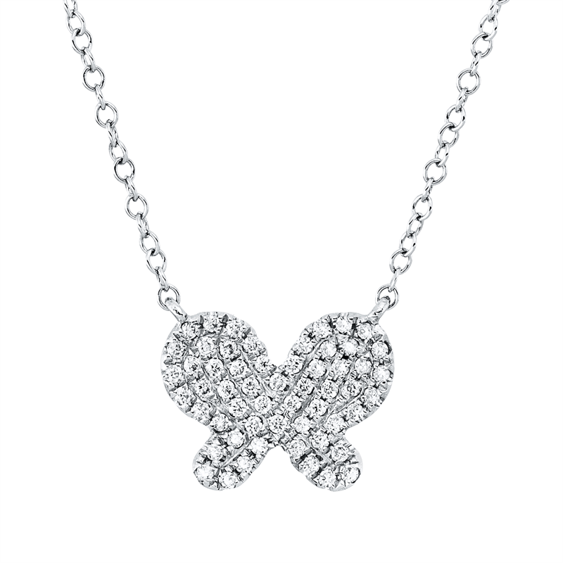 Collier 18 kt WG, mit ZÖ 40 cm + 42,5 cm, 56 Brill. 0,14 ct, TW-si