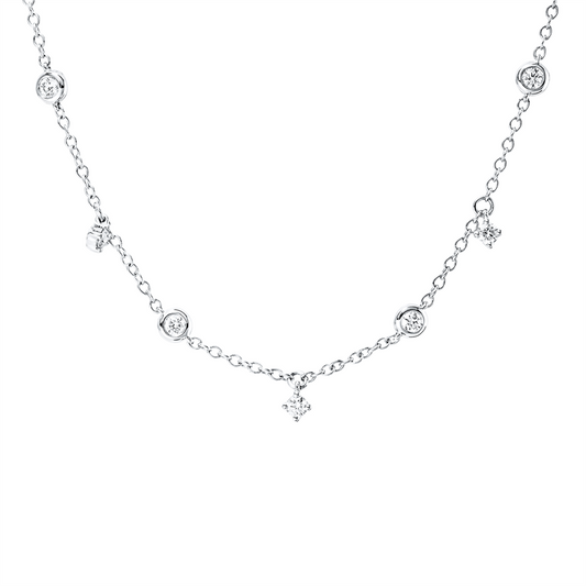Collier 18 kt WG, 13 Brill. 0,73 ct, TW-si