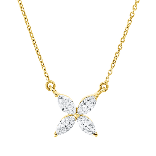 Collier 18 kt GG, 4 Nav. 0,25 ct, TW-vsi/si