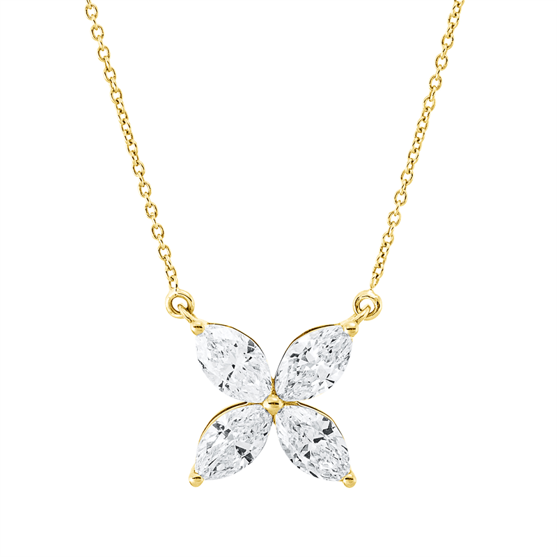Collier 18 kt GG, 4 Nav. 0,75 ct, TW-vsi/si