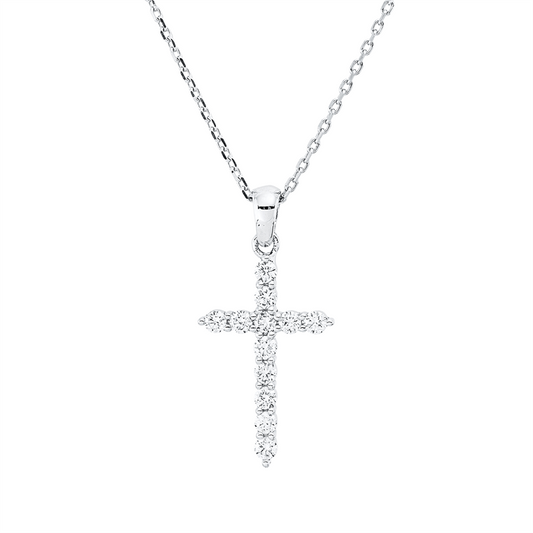 Collier 18 kt WG, mit Öse, 12 Brill. 0,36 ct, F-si