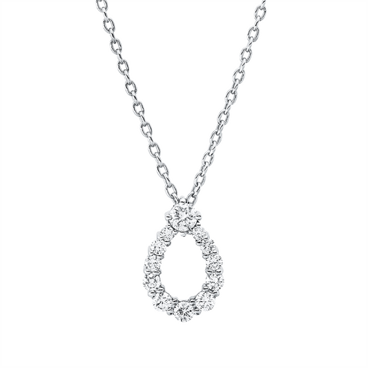 Collier 18 kt WG, 4 Brill. 0,15 ct, F-si, 8 Brill. 0,11 ct, F-si