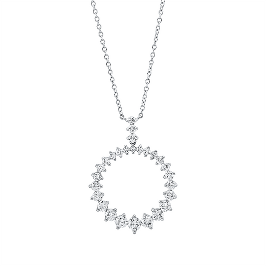 Collier 18 kt WG, mit ZÖ 40,6 cm, 29 Brill. 1,77 ct, TW-si