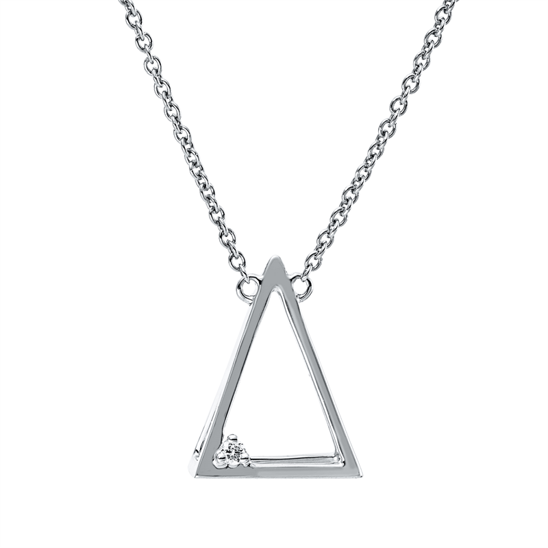 Collier 18 kt WG, mit ZÖ 40,6 cm, 1 Brill. 0,01 ct, TW-si