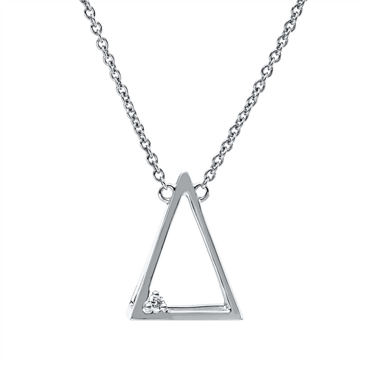 Collier 18 kt WG, mit ZÖ 40,6 cm, 1 Brill. 0,01 ct, TW-si
