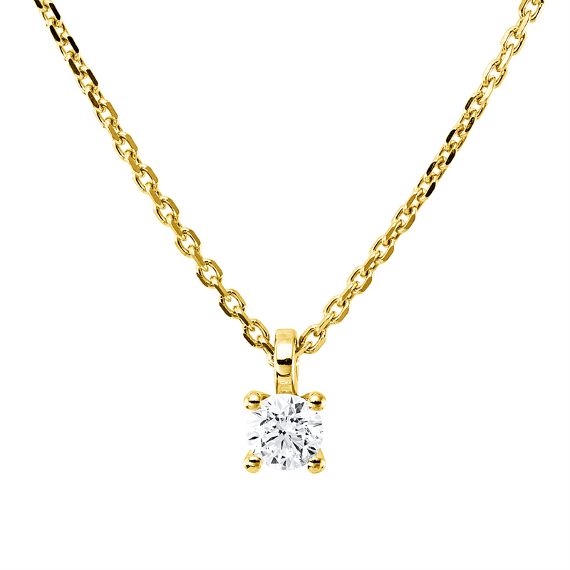 Collier 18 kt GG, mit ZÖ 42 cm, 1 Brill. 0,25 ct, TW-si