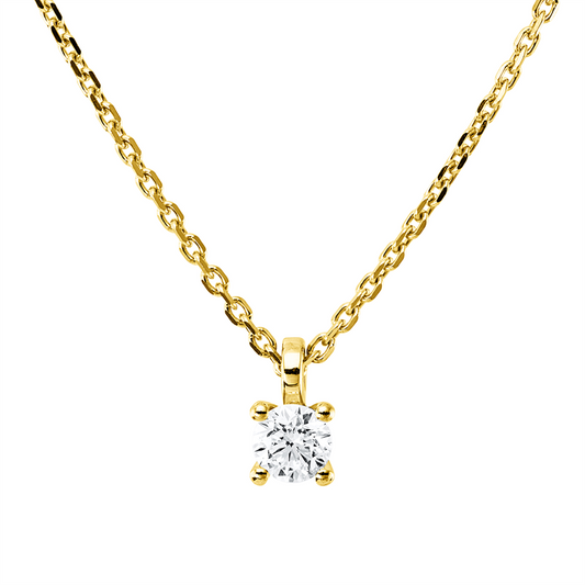 Collier 18 kt GG, mit ZÖ 42 cm, 1 Brill. 0,25 ct, TW-si