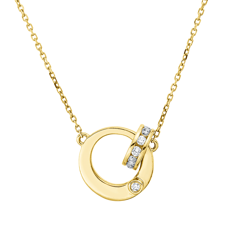 Collier 18 kt GG, 13 Brill. 0,22 ct, W-si