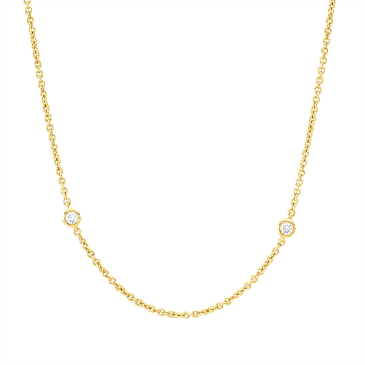 Collier 18 kt GG, 10 Brill. 0,24 ct, TW-si