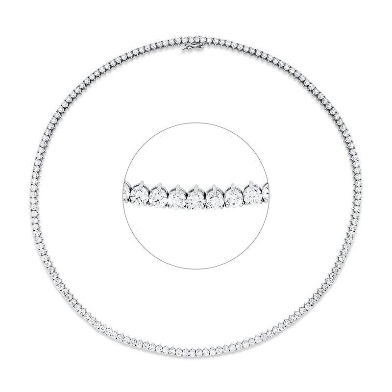 Collier 18 kt WG, 153 Brill. 12,71 ct, F-vsi