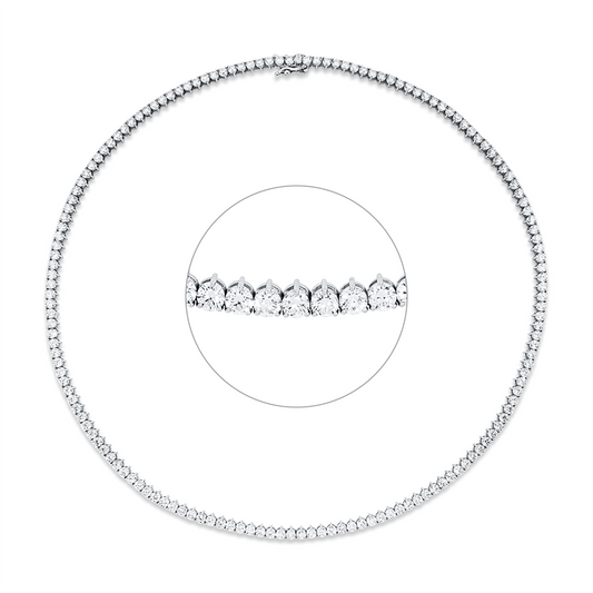 Collier 18 kt WG, 153 Brill. 12,71 ct, F-vsi