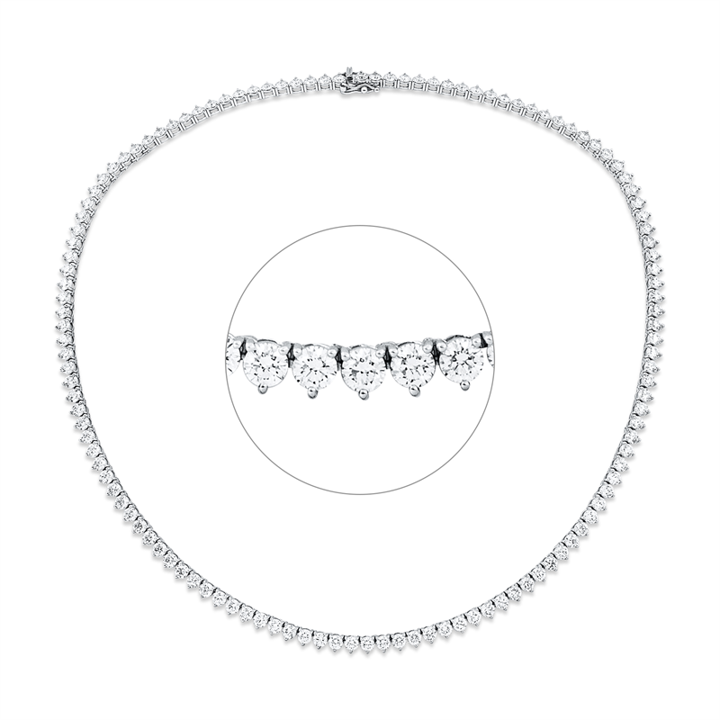 Collier 18 kt WG, 124 Brill. 14,60 ct, F-vsi