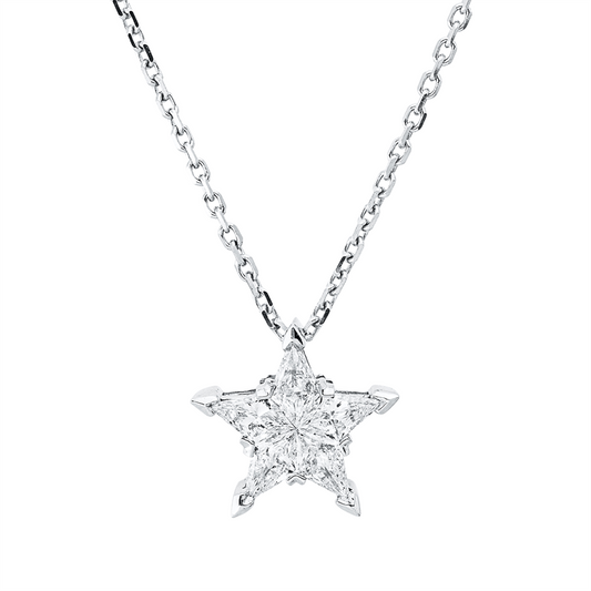 Collier 18 kt WG, mit ZÖ 40 cm, 5 Fant-Schl. 0,35 ct, F-vvs