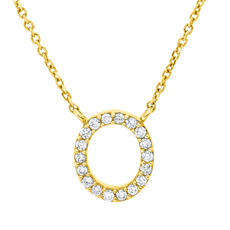 Collier 18 kt GG, 18 Brill. 0,06 ct, TW-pi