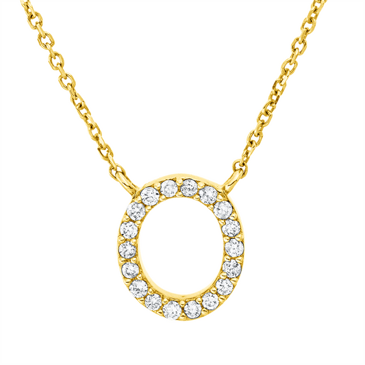 Collier 18 kt GG, 18 Brill. 0,06 ct, TW-pi