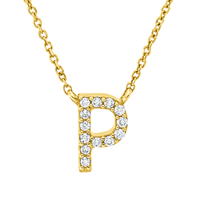 Collier 18 kt GG, 13 Brill. 0,05 ct, TW-pi