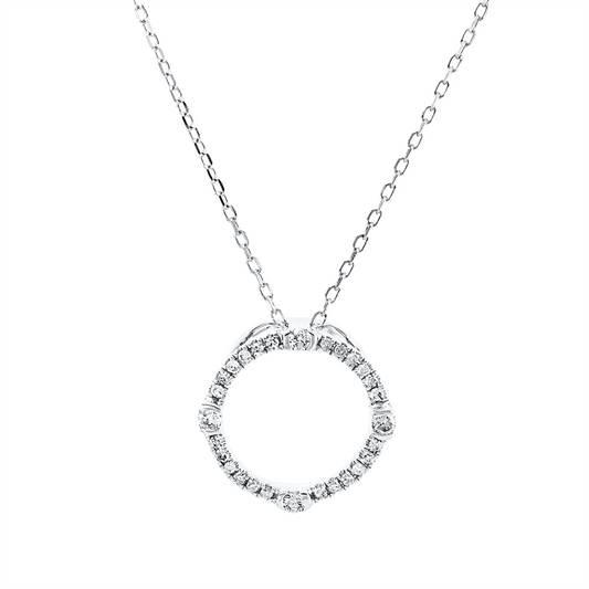 Collier 14 kt WG, mit ZÖ 40.6 cm + 45.7 cm, 24 Dia. 0,05 ct, TW-si, 4 Brill. 0,04 ct, TW-si