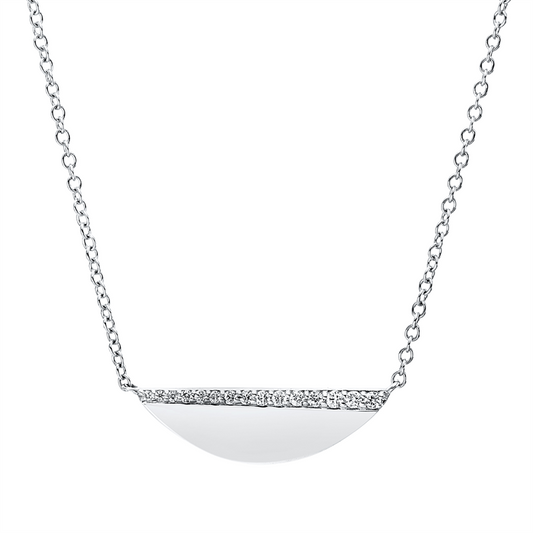 Collier 18 kt WG, mit ZÖ 43 cm + 40,6 cm, 15 Brill. 0,09 ct, TW-vsi/si