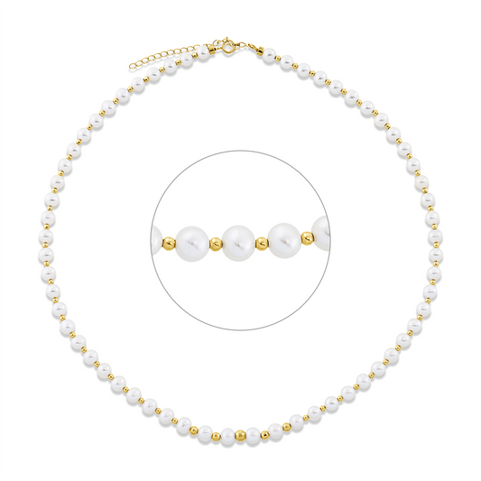 Collier 18 kt GG, mit ZÖ 42 cm, 60 SW weiß 5 mm