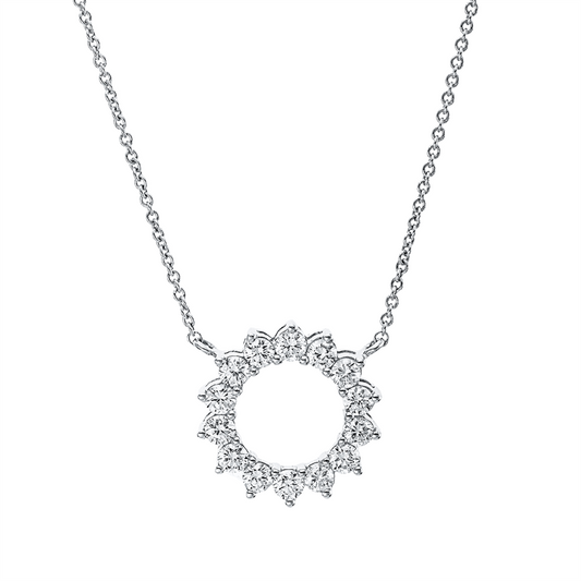 Collier 18 kt WG, 14 Brill. 0,84 ct, TW-vsi/si