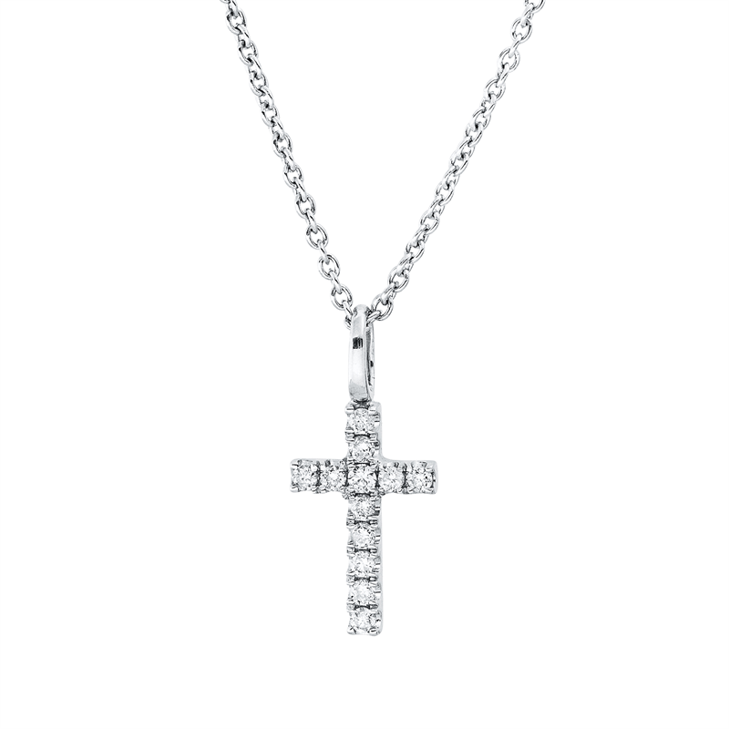 Collier 18 kt WG, 12 Brill. 0,07 ct, TW-pi
