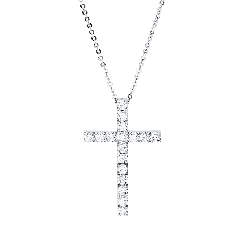 Collier 18 kt WG, 17 Brill. 0,86 ct, TW-pi