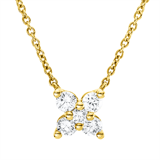Collier 18 kt GG, 5 Brill. 0,20 ct, TW-pi
