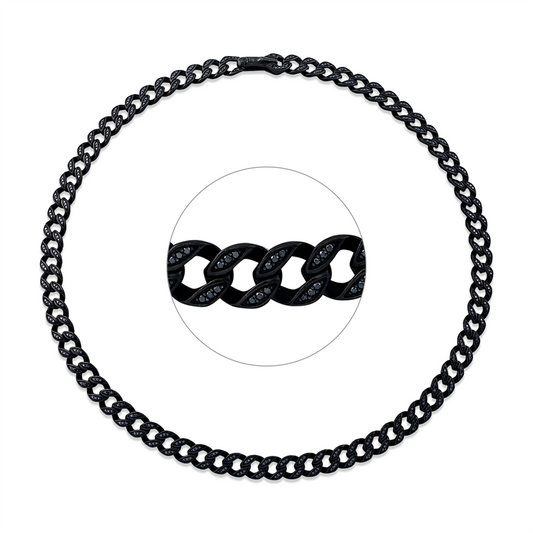 Collier 14 kt WG, Fassung schwarz rhodiniert, 443 Brill. 2,48 ct, schwarz