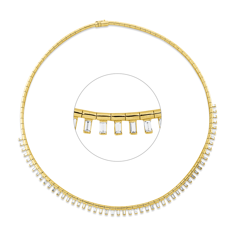 Collier 18 kt GG, 53 Bag. 2,72 ct, TW-si