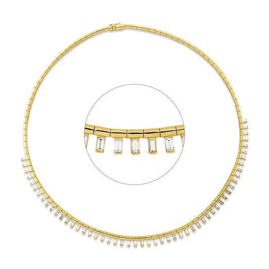 Collier 18 kt GG, 53 Bag. 2,72 ct, TW-si