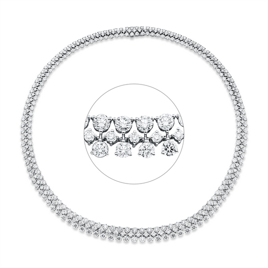 Collier 18 kt WG, 333 Brill. 18,02 ct, TW-pi