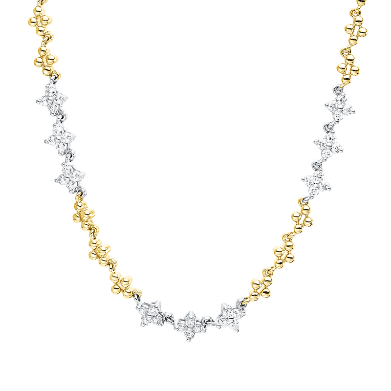 Collier 18 kt GG+WG, 36 Brill. 0,33 ct, TW-pi