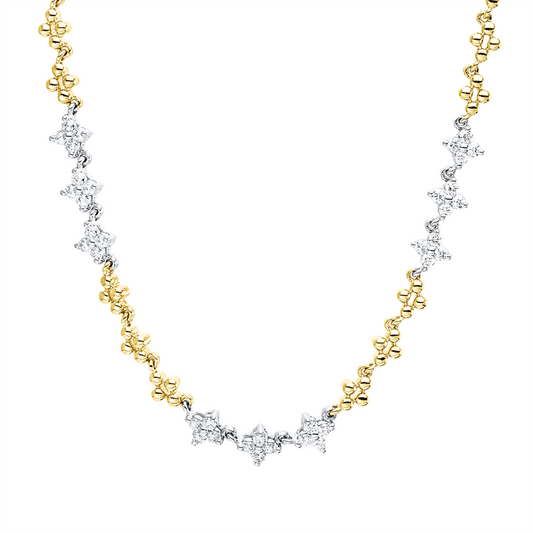 Collier 18 kt GG+WG, 36 Brill. 0,33 ct, TW-pi