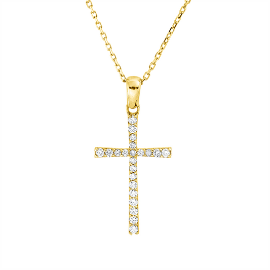 Collier 18 kt GG, mit Öse, 22 Brill. 0,15 ct, F-si